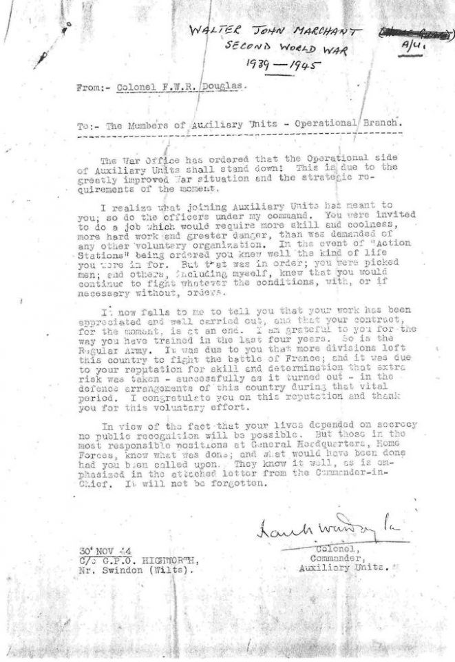 Walter John Marchant British Resistance Archive